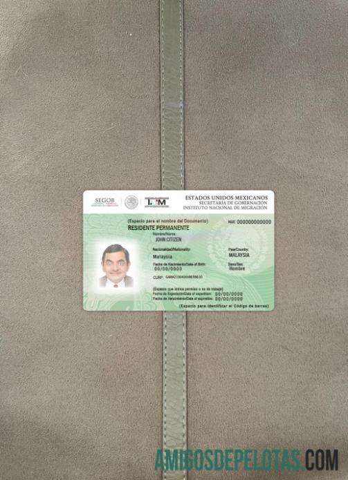 Green Card do México (autorização de residência) Photolook Front modelo